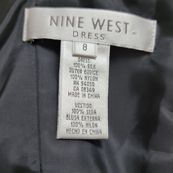 NWT - Nine West Hot 9 Black Silk Strapless Dress - Picture 6 of 8